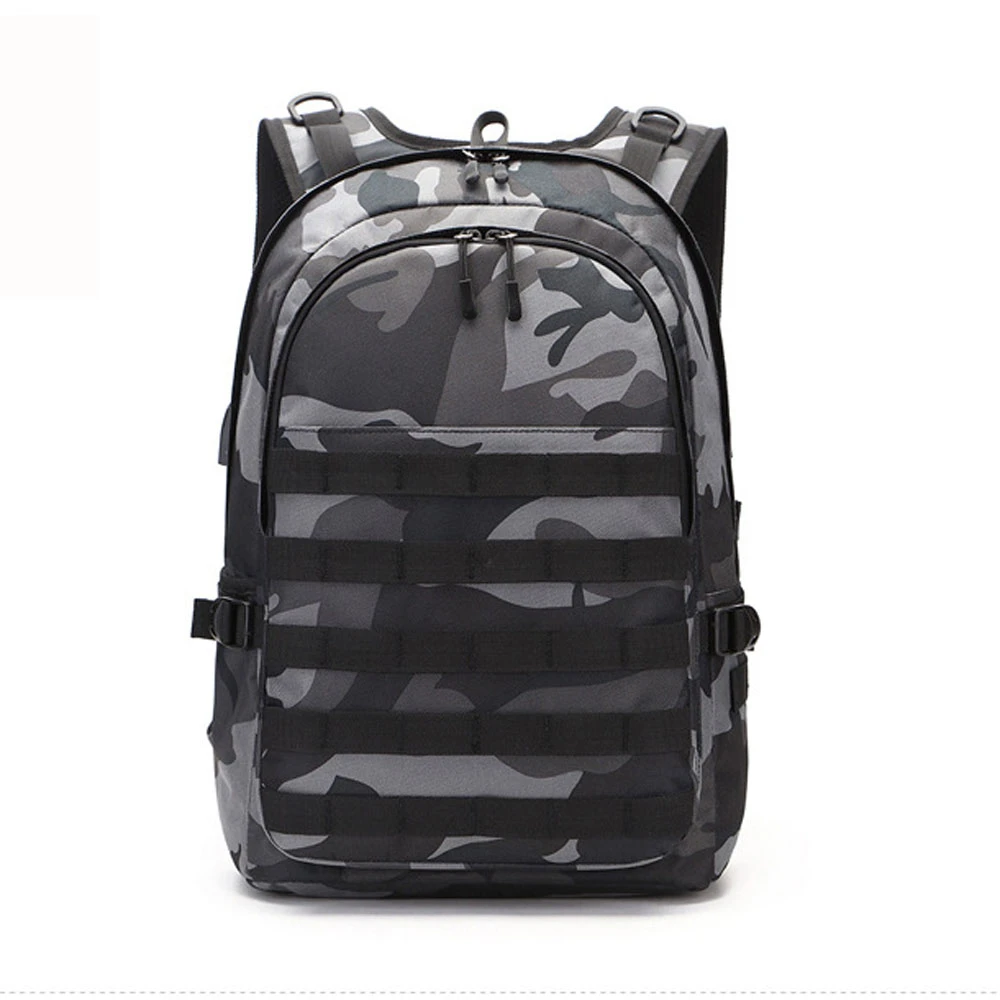 China Wholesale Custom Camo Printed Reflective Backpack Factory Outdoor Sport Teenager School Bag with Soft Canvas Lining