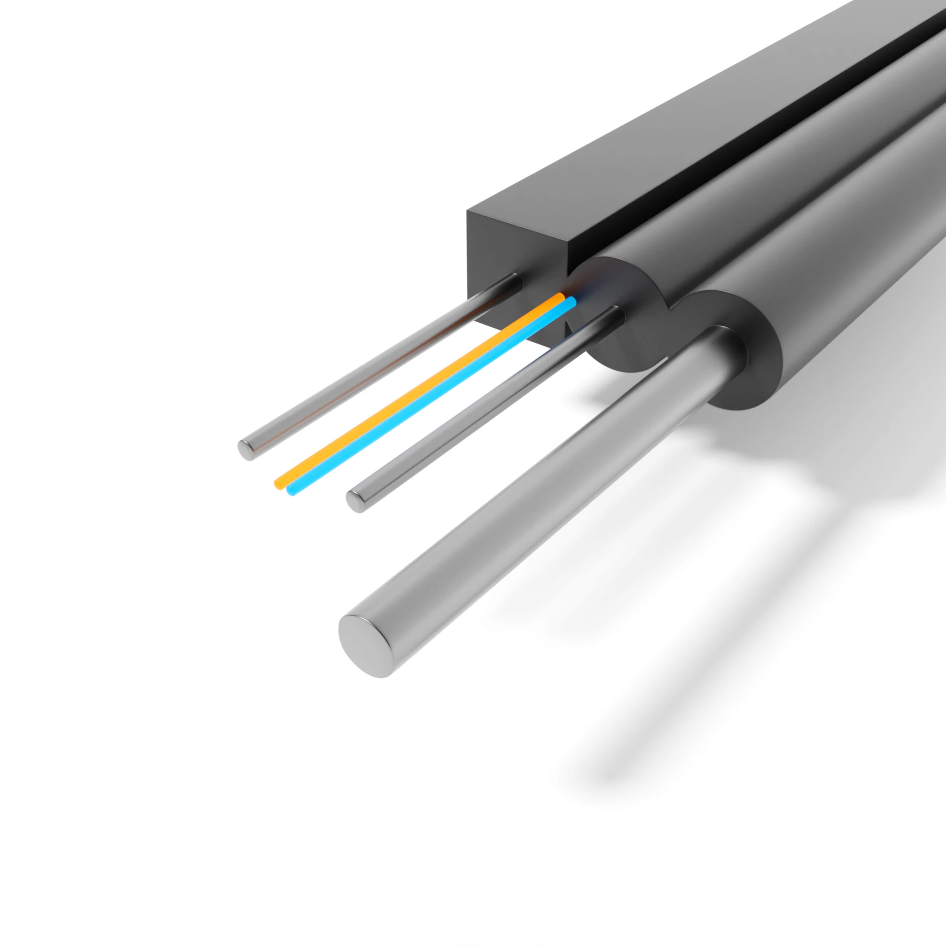 Outdoor fiber cable Figure-8 FTTH drop fiber cable 1/2 cores G657A1 fiber with 2*0.45mm steel /FRP member