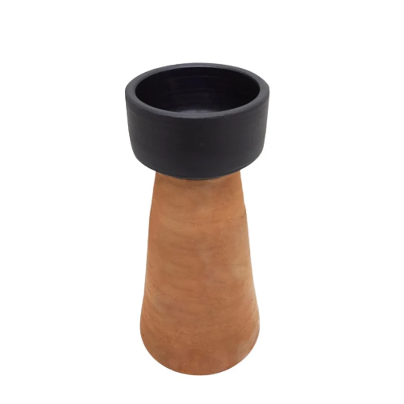 Clay Made Latest Design Candle Pillar Holder Terracotta Colour Taper Candle Holder For Home & Restaurant Decor