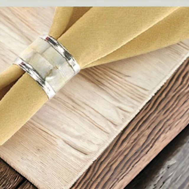 Mother of Pearl Napkin Ring Silver Plated Brass Napkin Rings Seashell Table Decoration and Dining Accessories