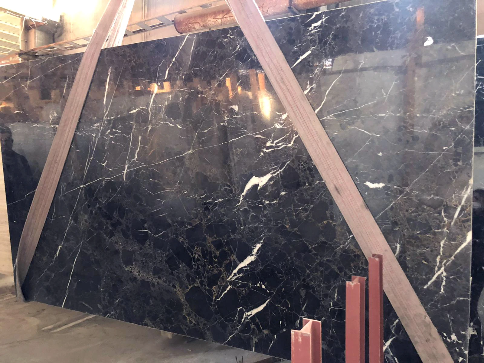2024 Nero Marquina Black Marble 2cm Slab Polished Honed Matt Natural Stone With Snow White Veins Made in Turkey Direct Sales