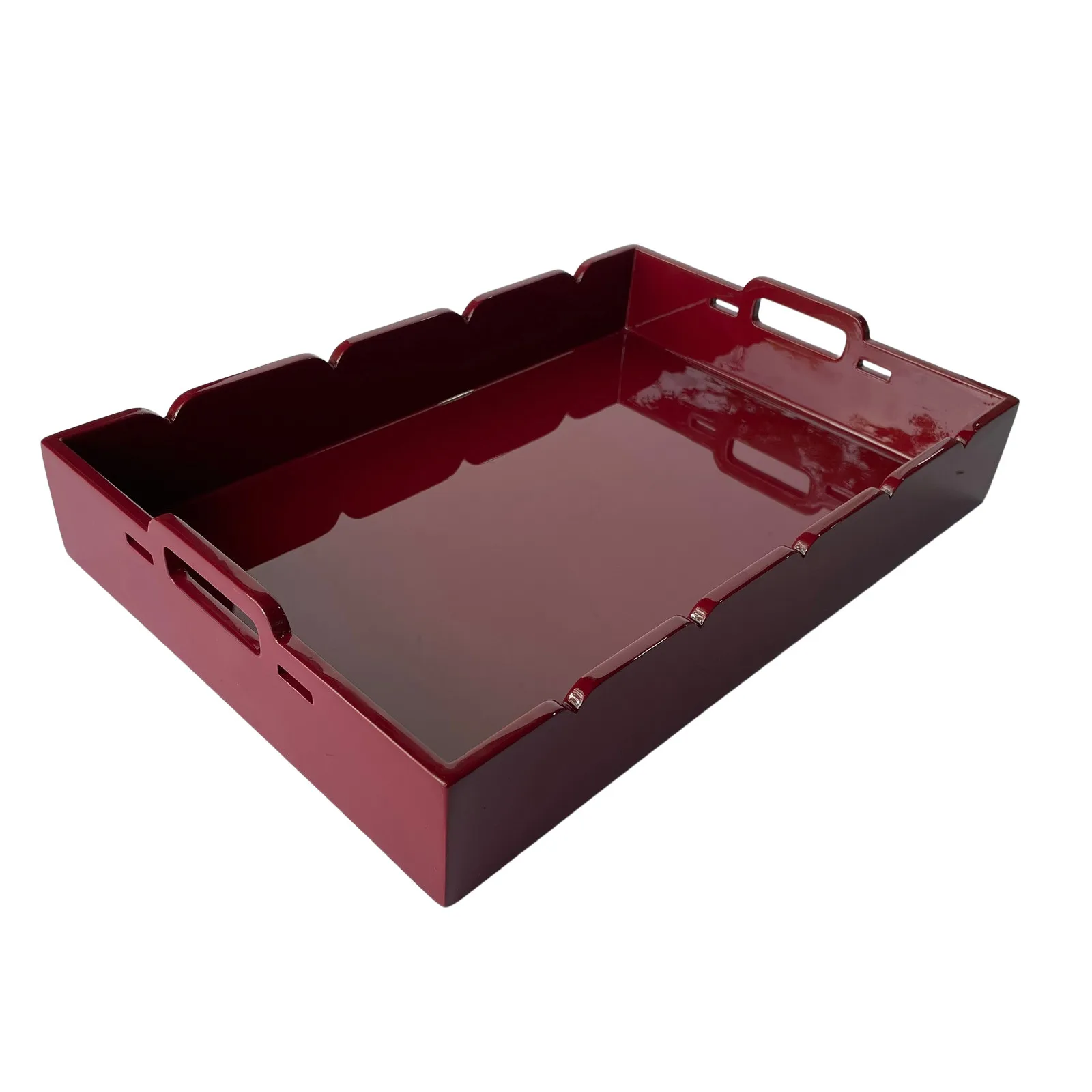 Serving Tray Bamboo Trays Tea Coffee Table Ottoman Tray Set with Handles Wood for Food Breakfast Party Laser Box Logo Style FUJ