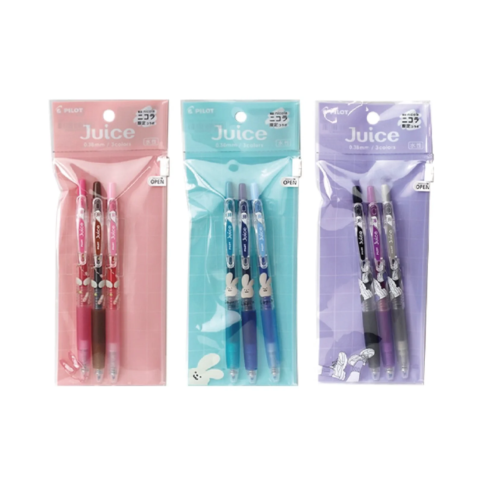 FOR PILOT x nicola LJU-45UFNN 0.38mm Juice Pen Tricolor Set