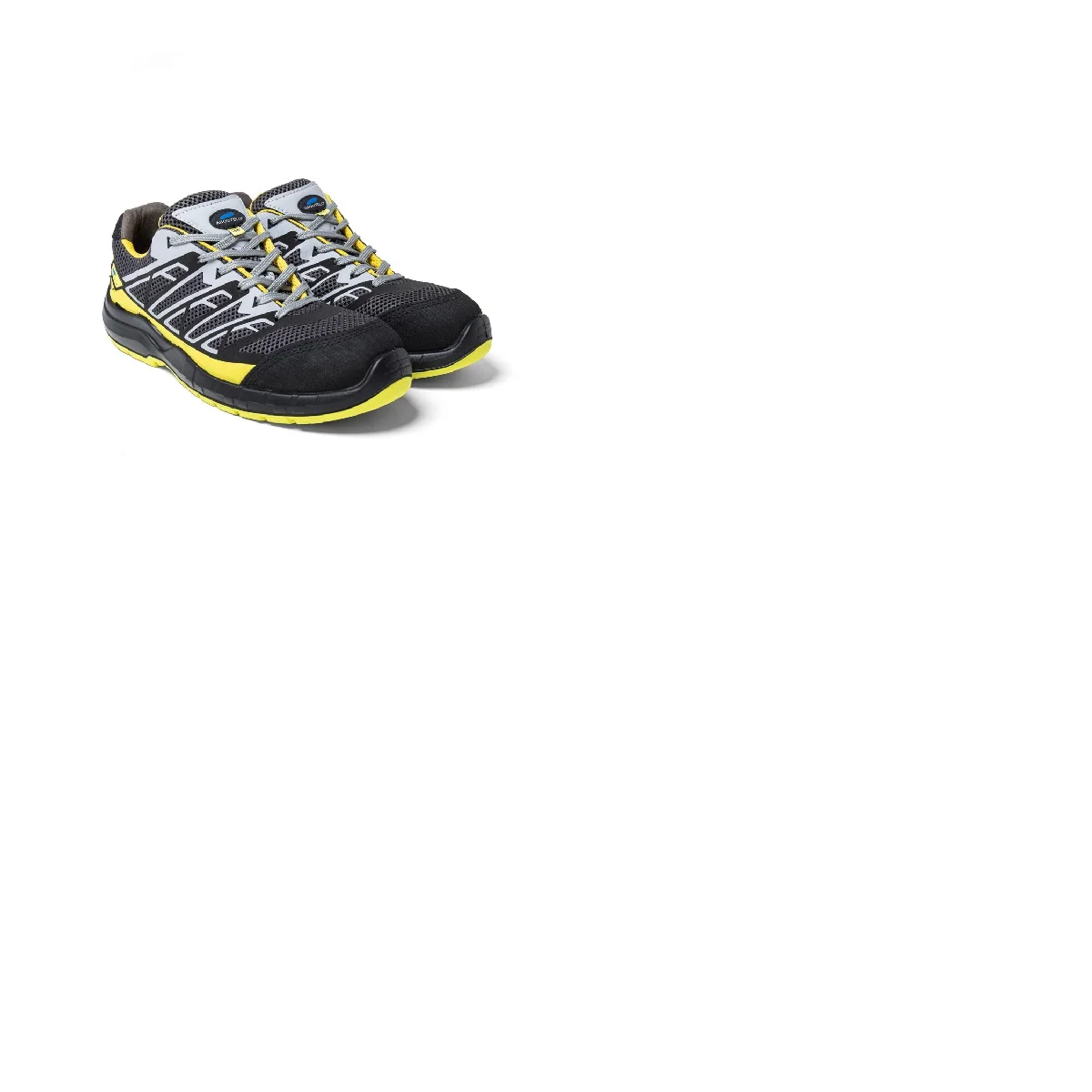 For men grey yellow PU TPU sole fabric upper scuffcap S1P Italian High Quality Safety Shoe