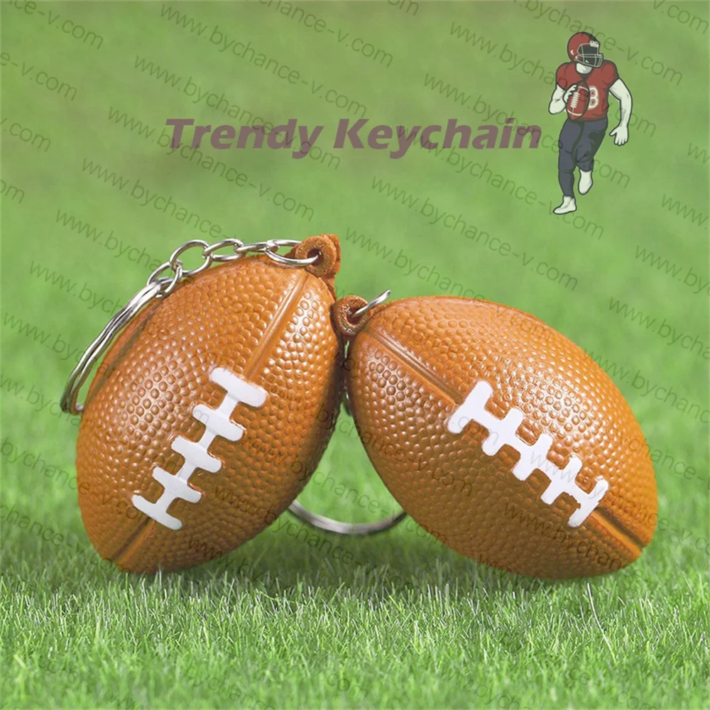 cheap gift for football lovers kids prize American football trendy keychain for Party Goody Bag Present Fillers