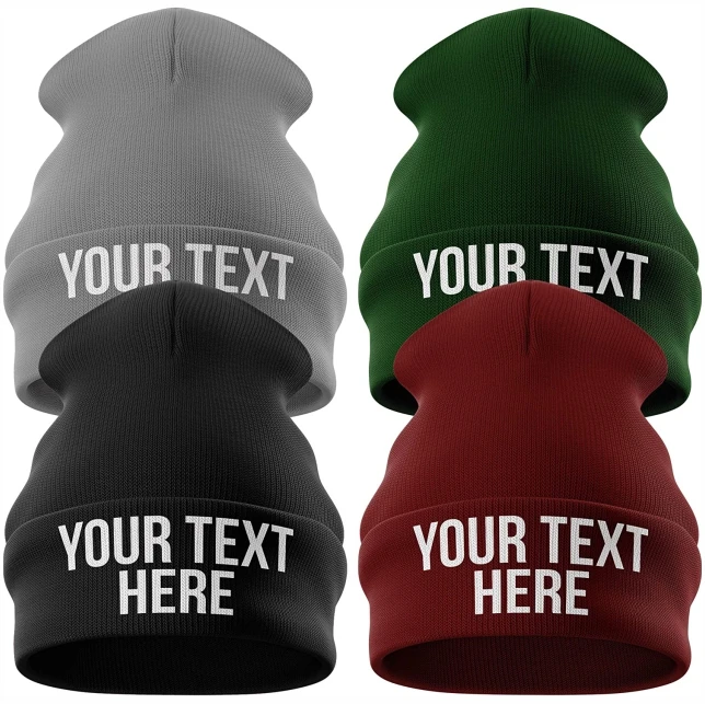 Purple Print House Personalised Beanie Hat - Custom Text Embroidered Beanie Winter Hat Personalised Gifts