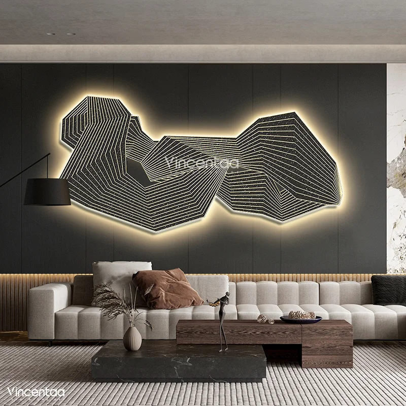 Vincentaa Can Customize Irregular Shape Light Wall Art Decorative Painting Abstract Design