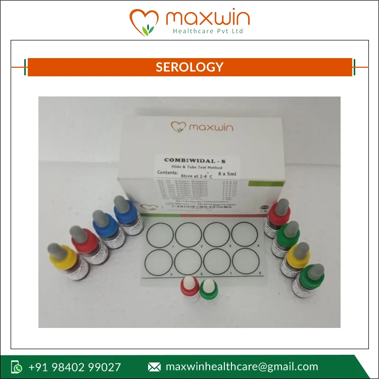 Manufacturer of Good Quality Laboratory Usage Reagent Widal 8 Antigen Slide/ Tube Method Test Kit Set for Diagnosis
