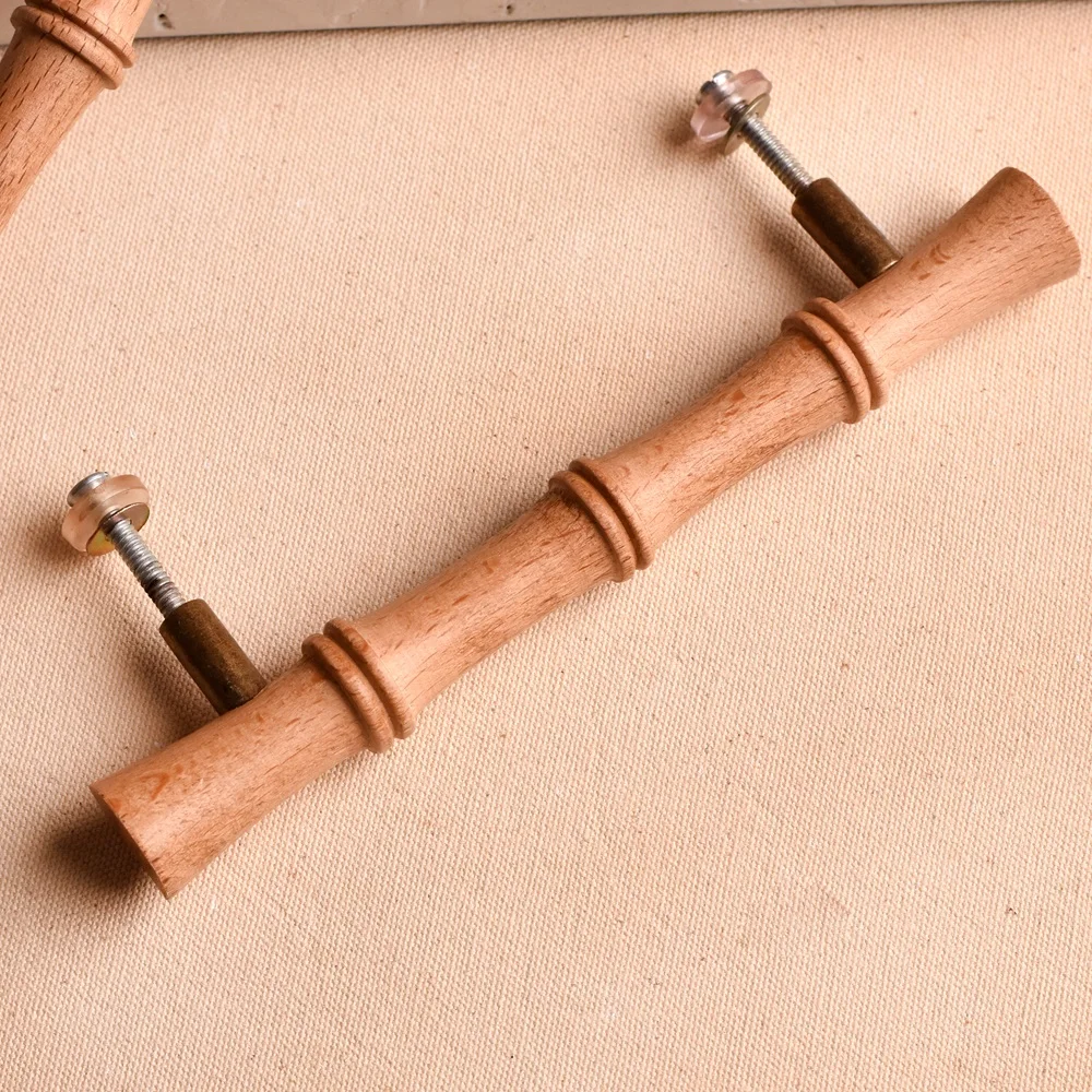 Ручные деревянные дверные ручки ручной работы натуральные и для шкафа ванной комнаты WRH-46