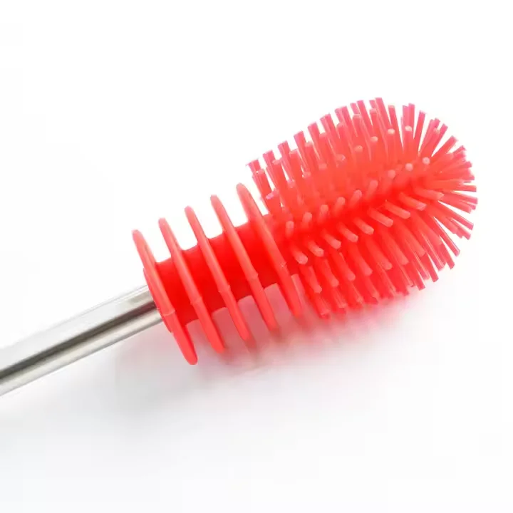 HYRI BPA-Free Reusable Scratch-free Portable 300mm Baby Bottles Cleaning Brush Cup Brush Silicone Bottle Brush With Long Handle
