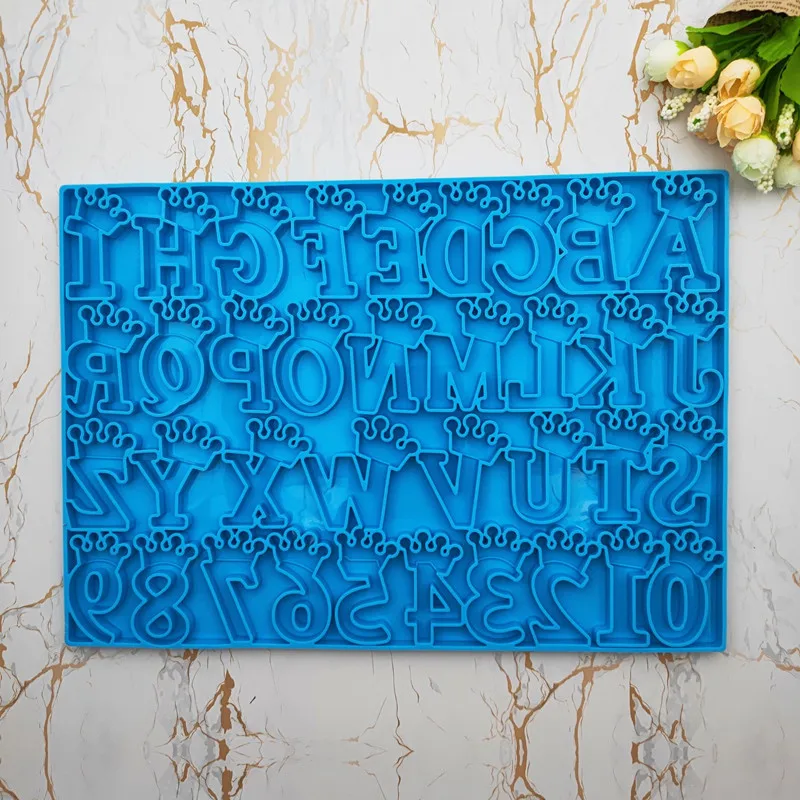 New design DIY Silicone Alphabet uppercase A-Z Letter with Crown Mold , Letter Mold Decoration Silicone Mold Crafts Accessories