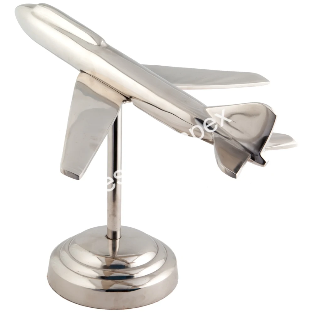 Mirror polished Aircraft Model And Portable Cast Aluminium Aeroplane With Stand Metal Tabletop Object Online Supply Airplanes