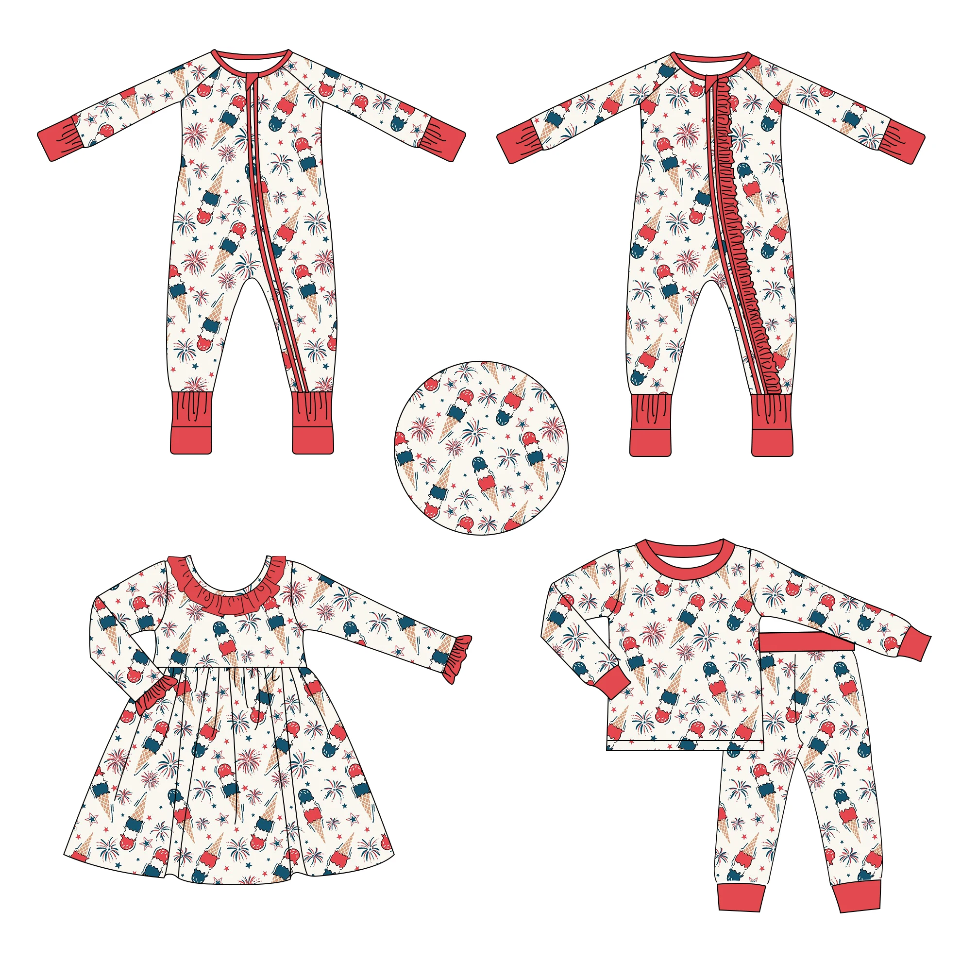 Breathable 2 Piece Bamboo Baby Pajama Set Custom Tight Trousers Kids Bamboo Pajamas