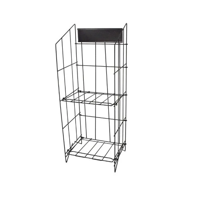 2 Tiers Magazine Rack Standing Metal Holder Retro Hotel Reception News Paper Stand Decorative