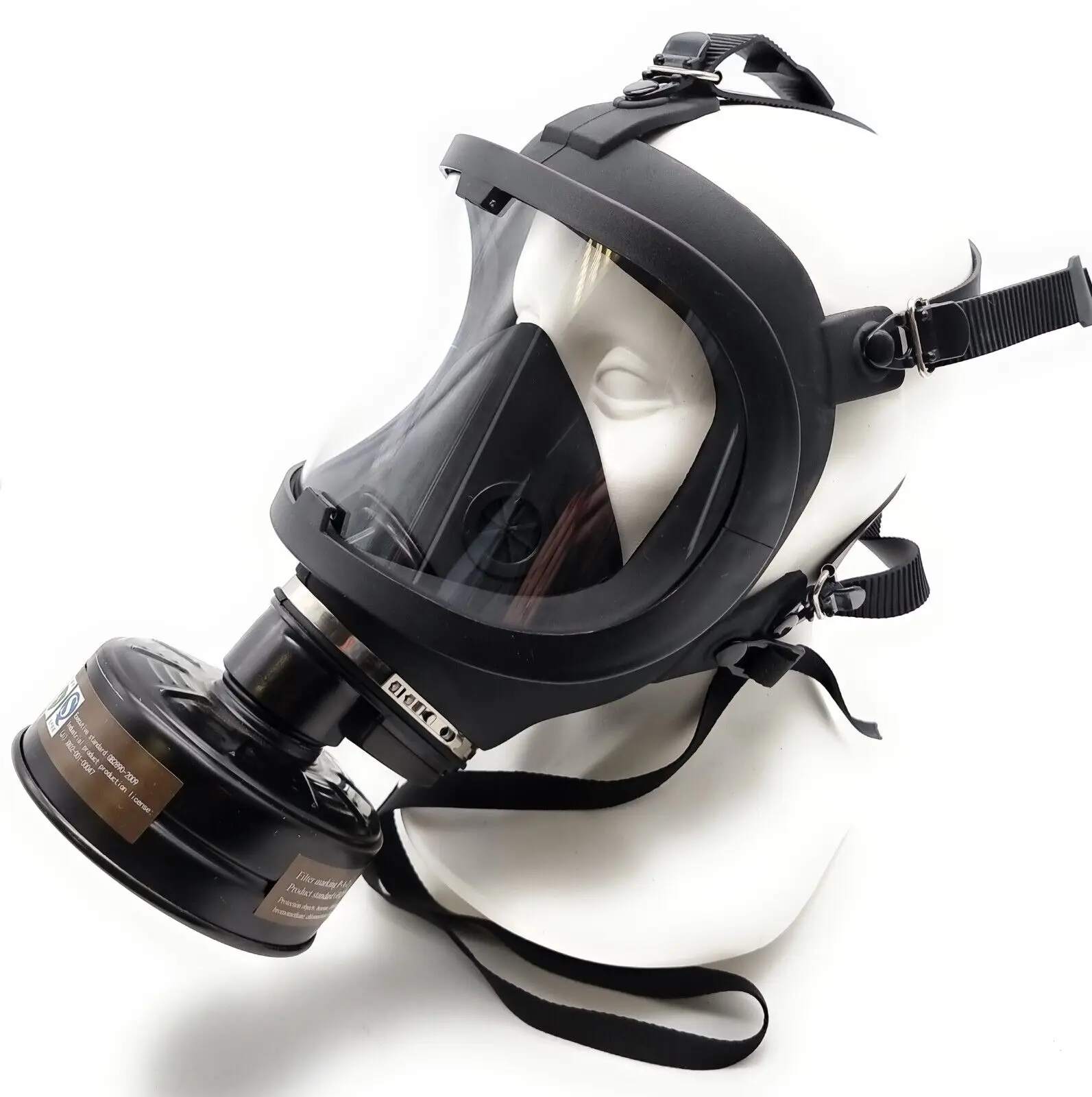 Respirator Mask Full Face Reusable Gas Mask Large Screen with P-A-2 Steel 40mm Activated Carbon Filter Canister Black Rubber