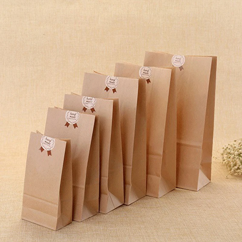 Disposable oil-proof packaging bag customized sharp bottom kraft paper bag food packaging food kraft paper bag