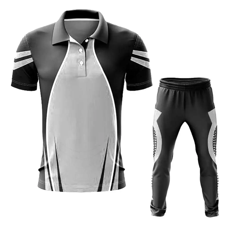 Latest Design Sportswear Cricket Full Set Uniform with Customized Logo, Team Name, Number and Available at Reasonable Price