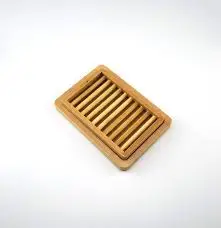 Bamboo Soap Dish Natural Wood Box with Lid Bar Tray Holder Storage Rack Container From India