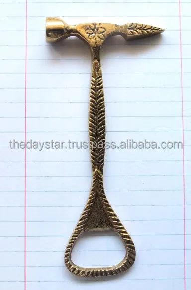 Customisable Vintage Hammer Wood Bottle Opener for Homes Bars and Every Other Place-Stainless Metal for Wine Beer and Can Use