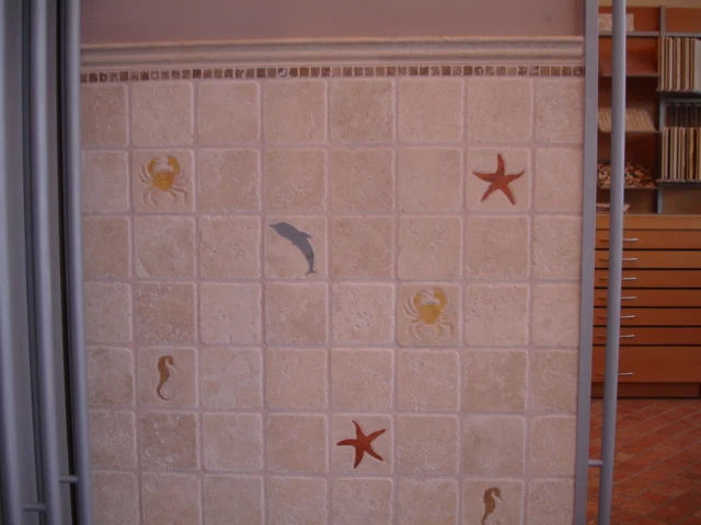 Wholesale Custom Italian Marble Tiles Dolphin Style 10x10 cm Kitchen Bathroom Wall Panels Vintage Antique Kitchen Furniture