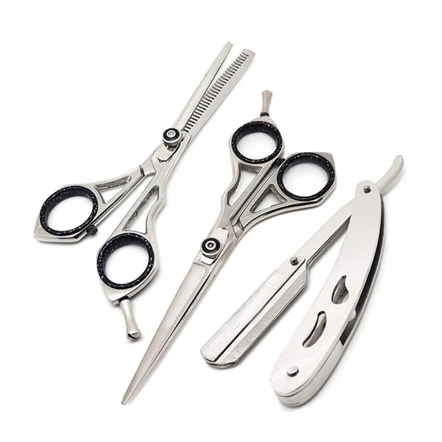 Left Hand Beauty Hair Cutting Scissors Set with Blunt Tip Straight Stainless Steel Blades Model VC-012622-7