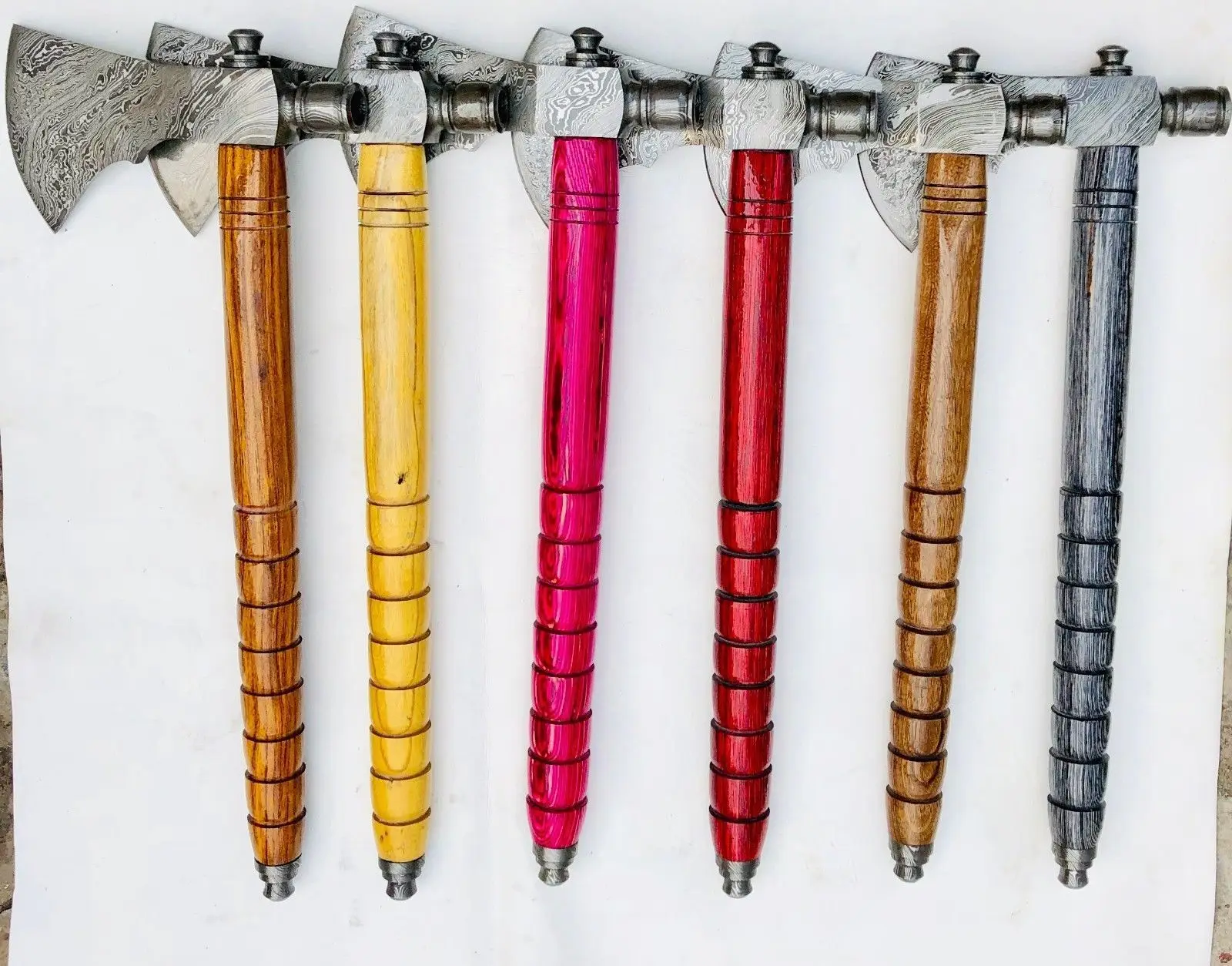 Handmade Damascus Steel / Hatchet Axe With Rose Wood  Dmascuss Steel Axe  Hatchet Outdoor Camping Tool  Hand Forged With  Cover