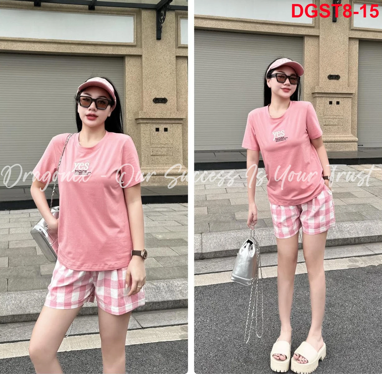 Set Of Clothes With 2 Types Of Pants To Choose From Short-sleeved T-shirt With The Word YES Printed In Smooth ST83 Cotton Fabric