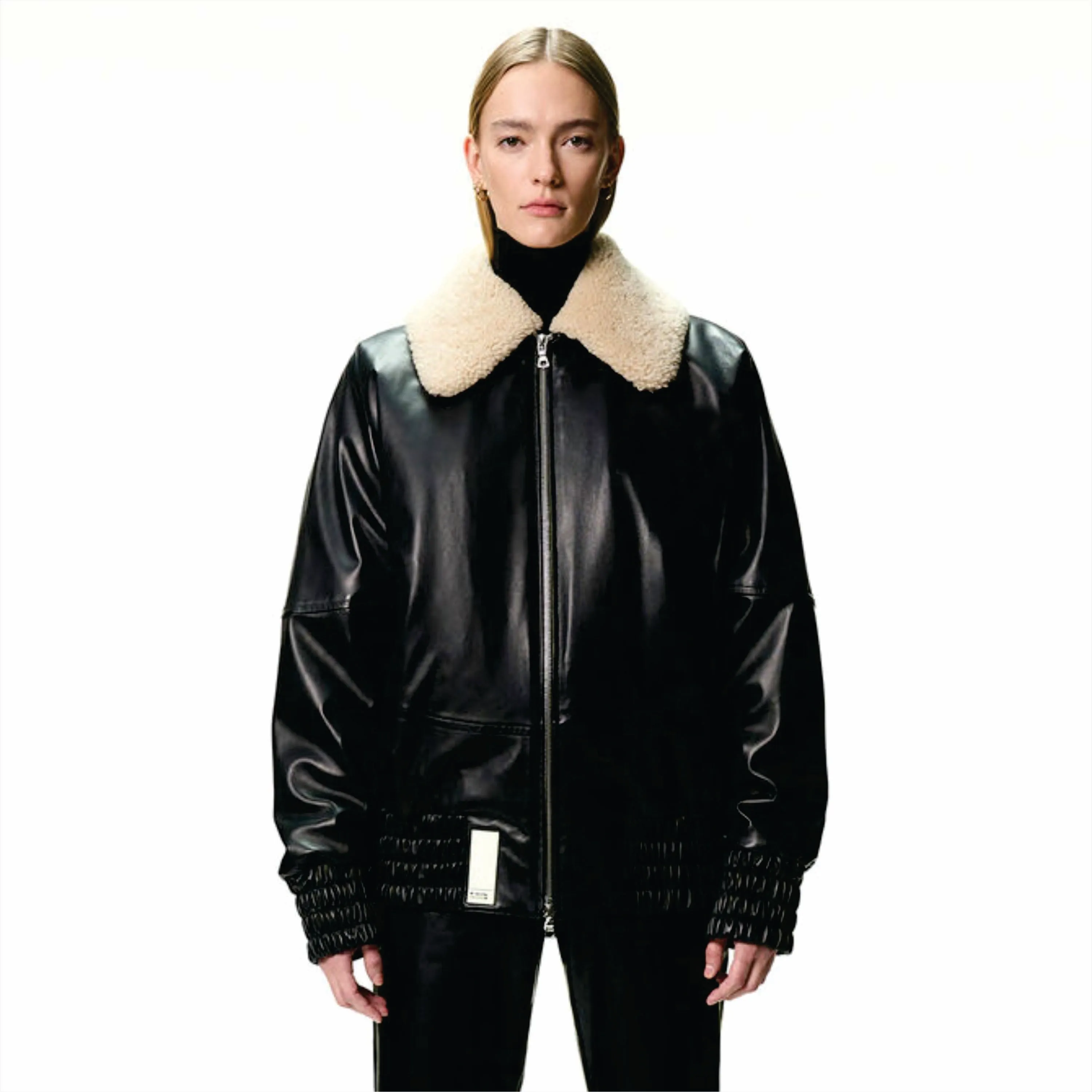 Custom Manufacture 100% Genuine Leather Oversized Fit Embroidered Patches Mr. Saturday Aviator Gender Free