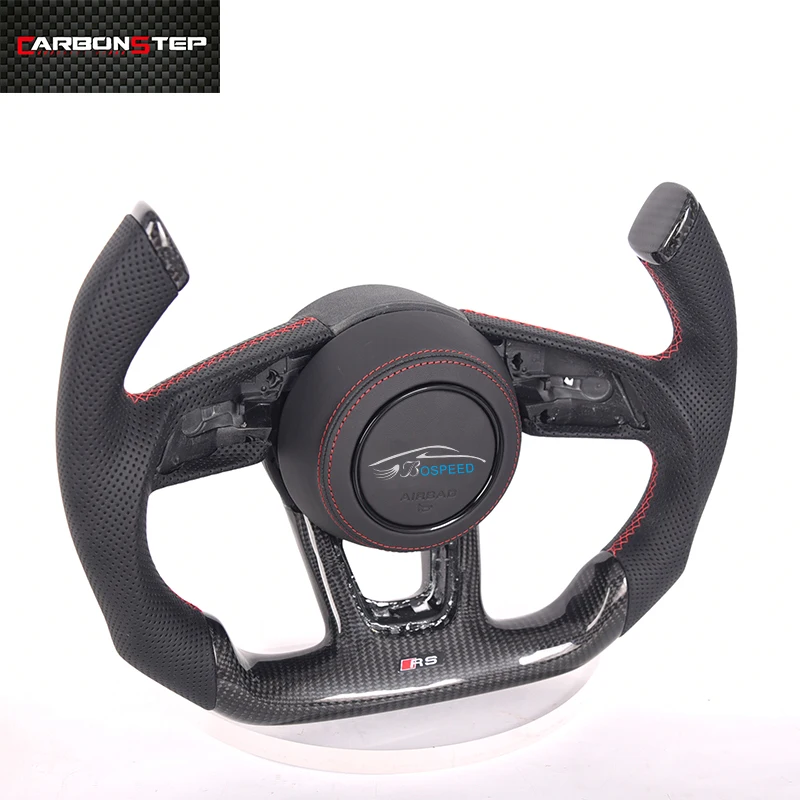 custom Cockpit style Carbon Fiber Steeringwheel perforated leather for Audi Rs3 Rs4 Rs5 Rs6 Rs7 S3 S4 S5