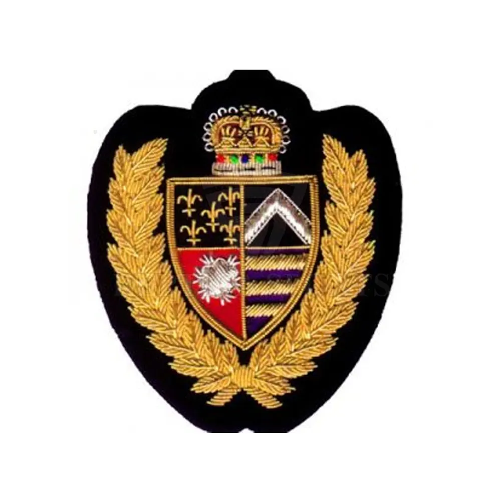 2024 Fashion Artillery Blazer Badge Wire Bullion Hand Embroidery Brooch Thread Blazer Badge