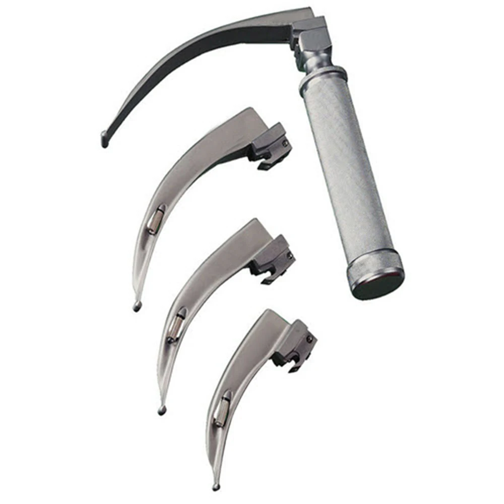 HOT SALE GORAYA GERMAN STAINLESS FIBER OPTIC Laryngoscope Mac Set of 5 BLADE & HANDLES EMT   CE ISO APPROVED