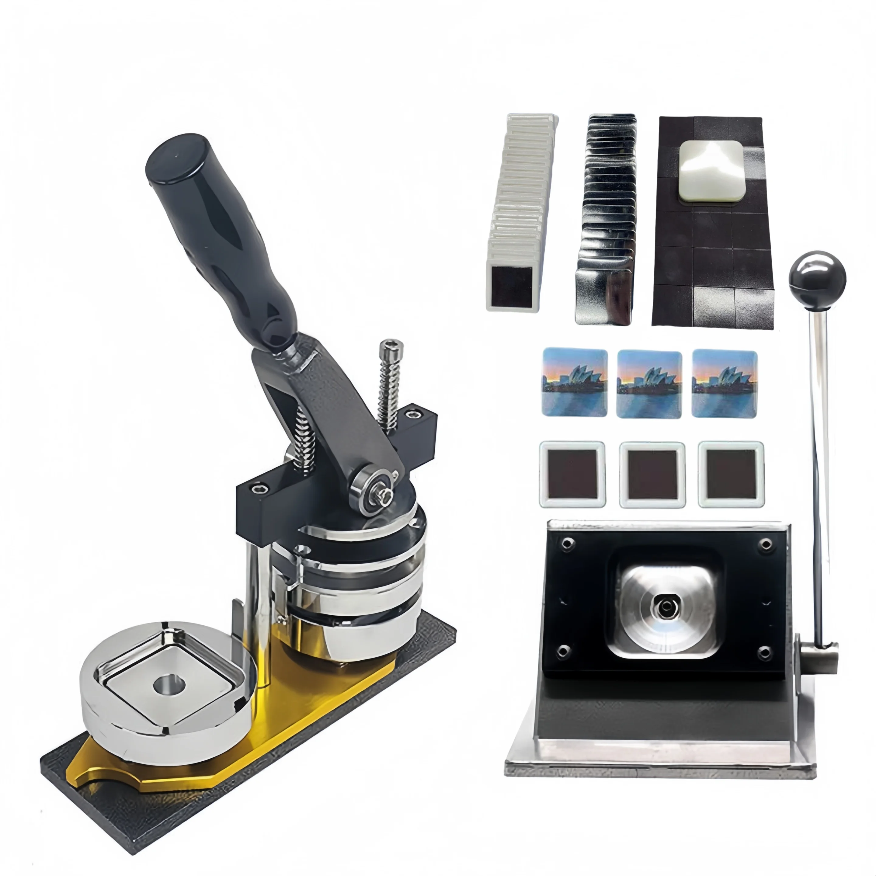 New 50x50mm Square Magnetic Refrigerator Magnets  Customizable Magnets for DIY Creations with Manual Button Making Machines