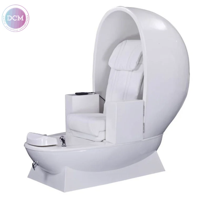 guangzhou salon supplies pedicure chair egg white egg shaped pedicure chair with tray