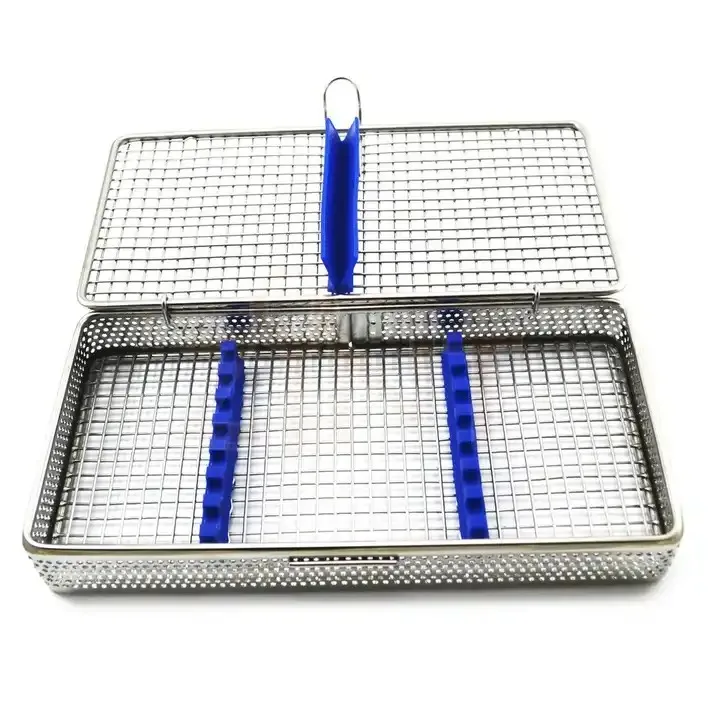 Brand New High Quality 7 Pieces Dental Instruments Mesh Tray Racks Sterilization Cassette Stainless Steel