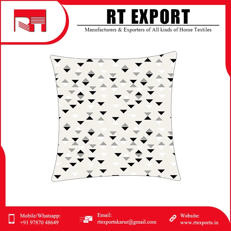 Good Quality Geometric Pattern 100% Cotton Linen Pillowcase Cushion Cover With Private  Label
