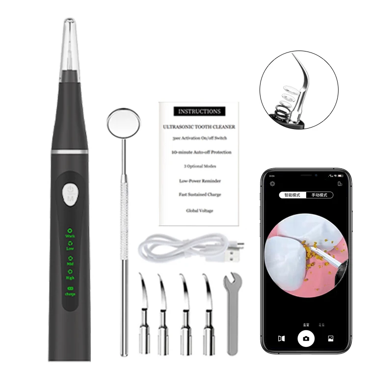 Plaque remover tartar remover for cleaning teeth with LED light and camera 5 modes tartar remover home travel use teeth cleaning