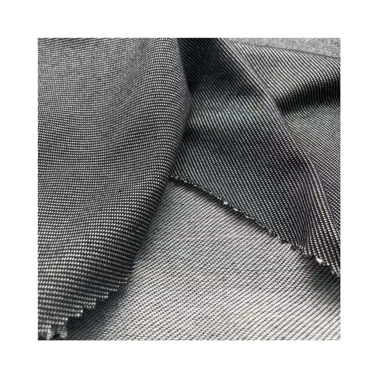 Factory Custom Soft Knitted Stretch 215Gsm 95% Polyester 5% Spandex Imitation Denim Fabric For Clothing
