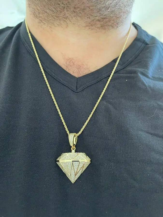 Iced out real Diamond SHAPE BLING Pendant Mens Ladies Hip Hop jewelry cheap price available in silver and certified solid gold