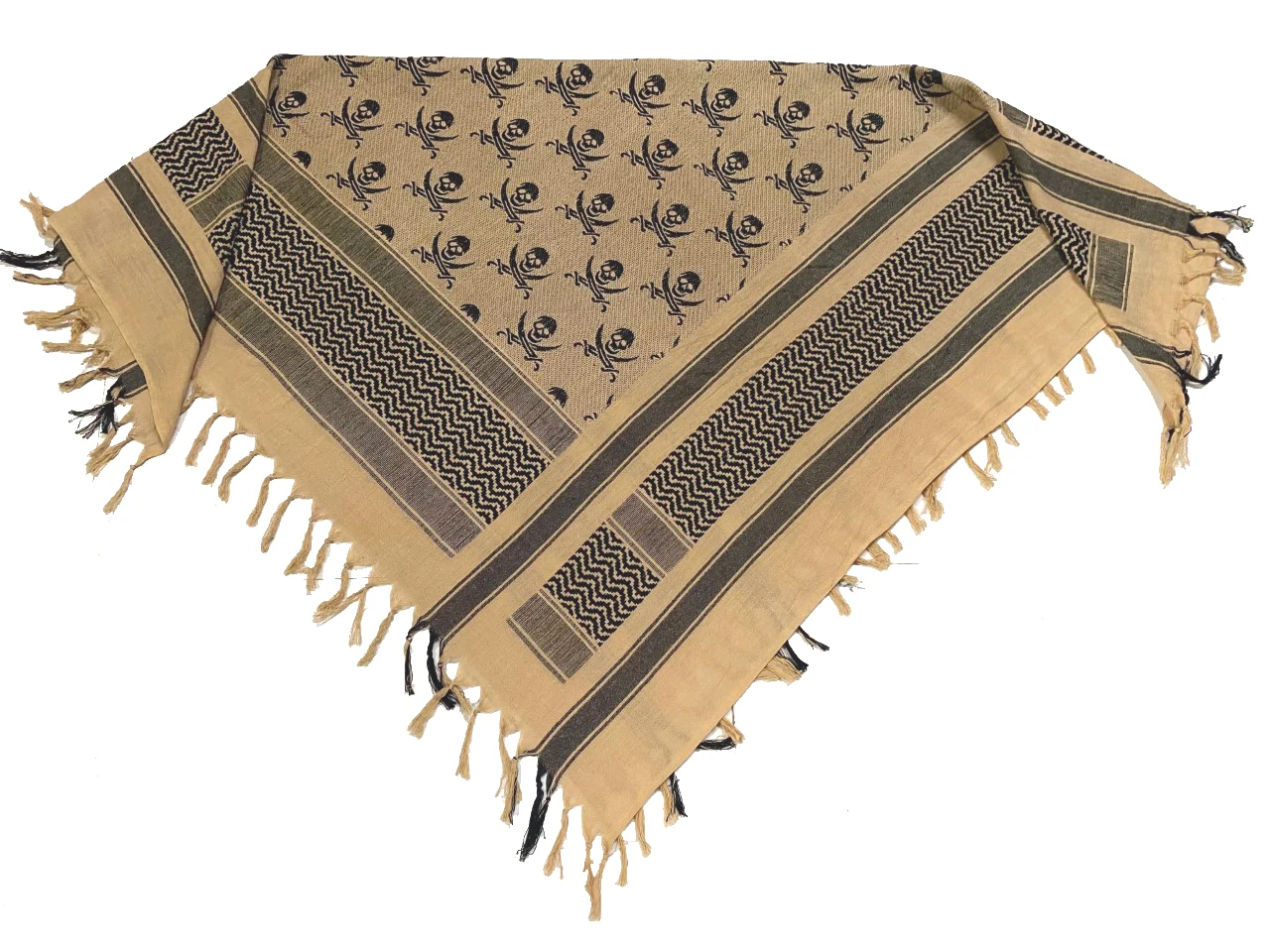 Tactical Scarf Shemagh Desert Scarf in Skull and Sword design cotton camouflage combat head wrap Arab plo scarf