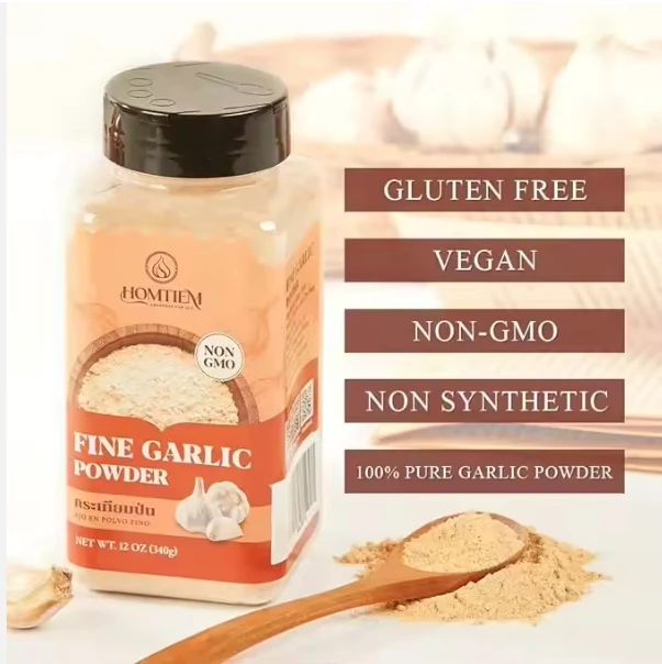 Homtiem Garlic Powder 12 Oz (340g) Vegan Gluten Free Non-GMO Non Synthetic 100% Pure Garlic Powder