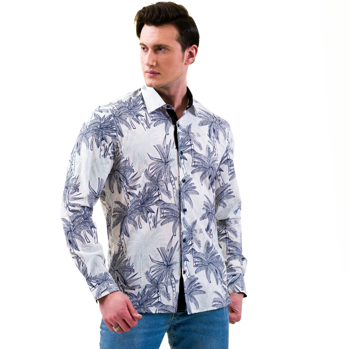 Army Green Hawaii Print Men Shirt hawaiian Print Custom Hawaiian Shirt Summer Resort Casual made in turkey