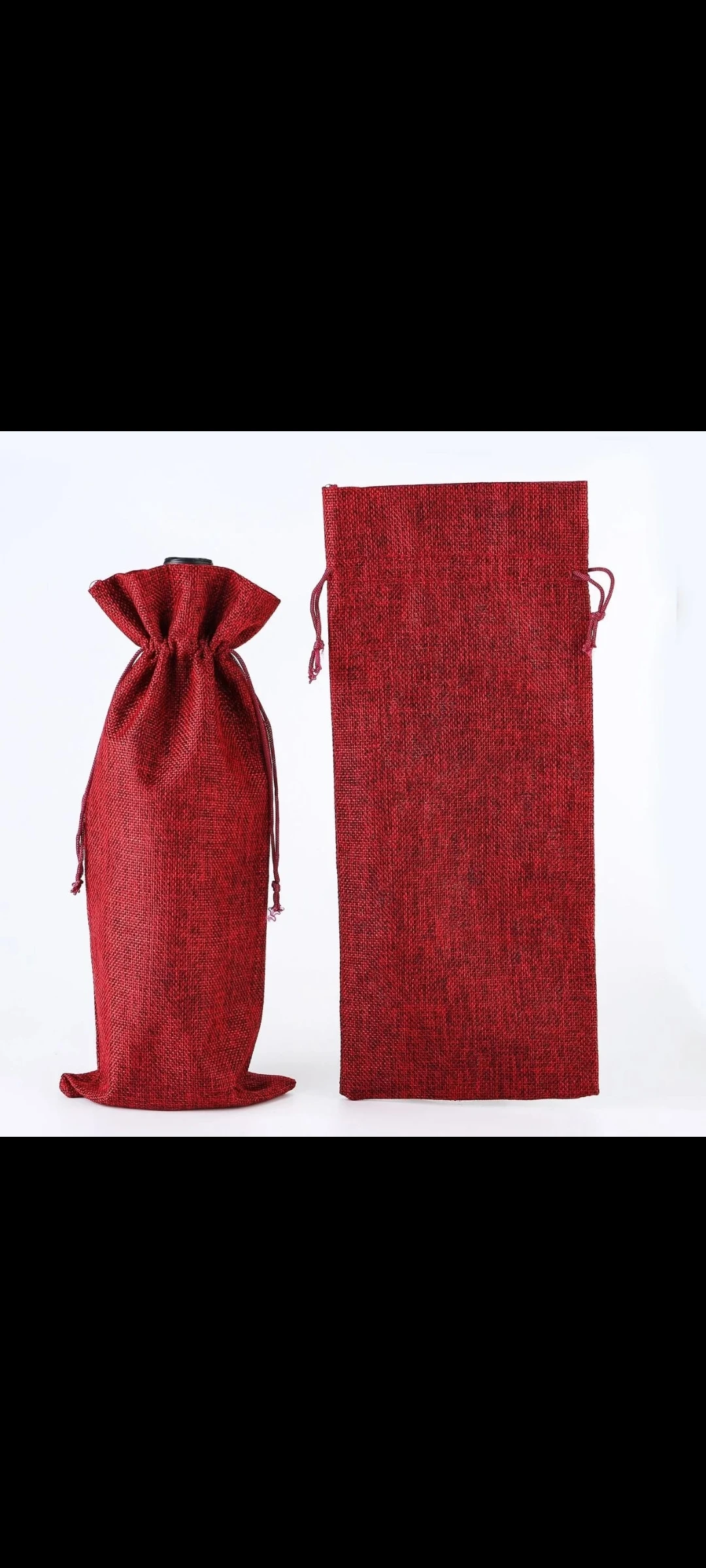 Corporate Gift Jute Cotton White And Color Elastic Muslin Bags Deals In Wholesale Used For Put Wine Bottle