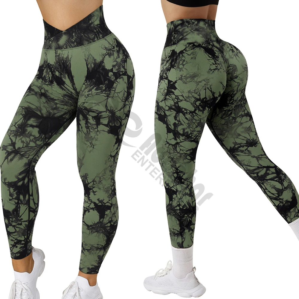 Tie Dye Fitness Legging Woman Push Up Workout Sport Leggings Women Scrunch Butt Female Outfit Gym Seamless Yoga pants wholesale