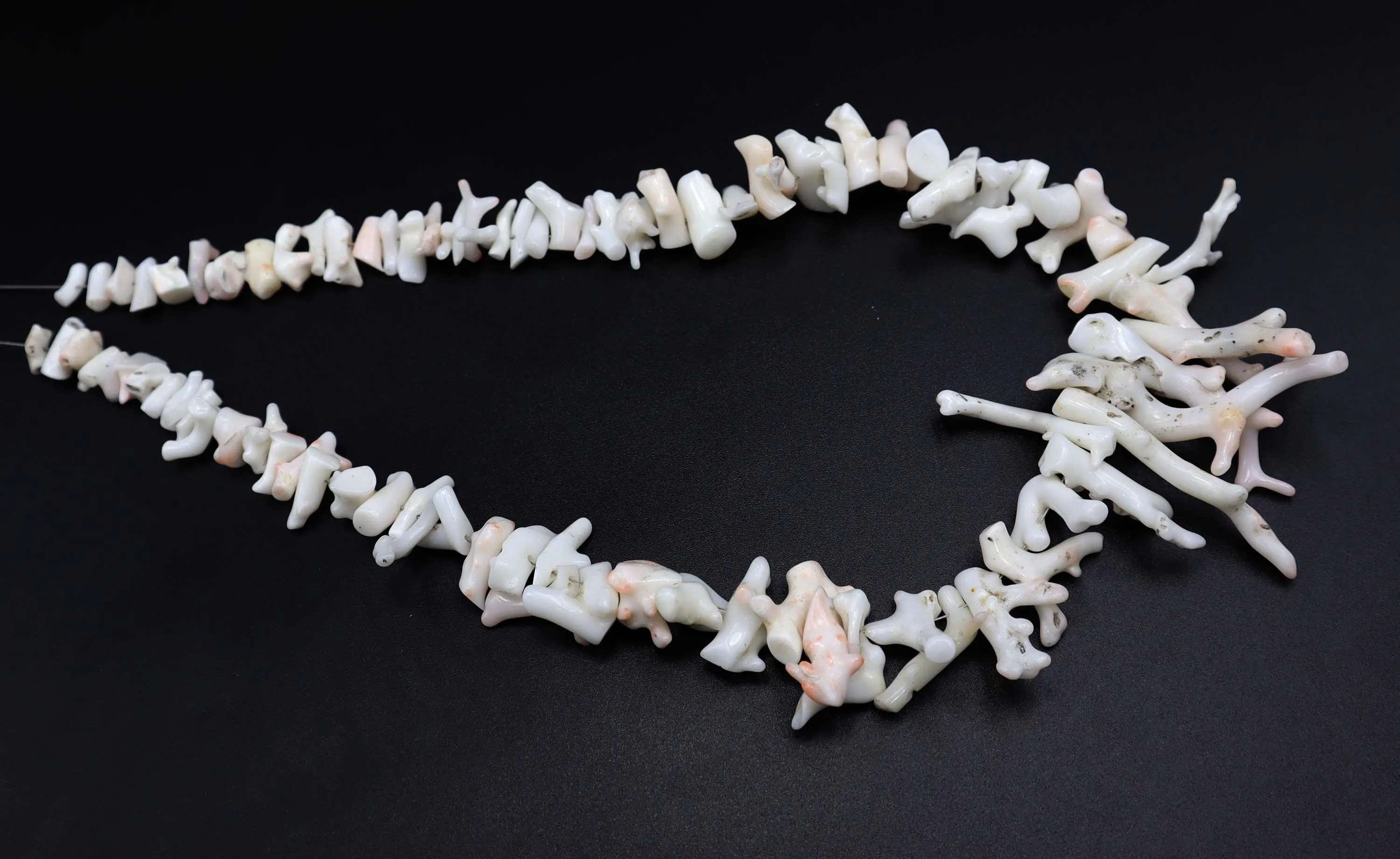 Natural White Coral Gemstone Japanese White Coral Branch Necklace Stick Coral Beads Polished Top Quality 16 Inch