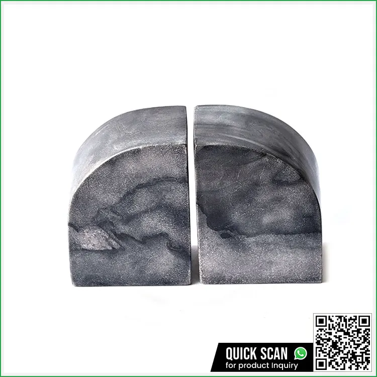 Luxury Home Decoration Bookends Black Marble Desk Organizer Book Ends From Indian Manufacturer