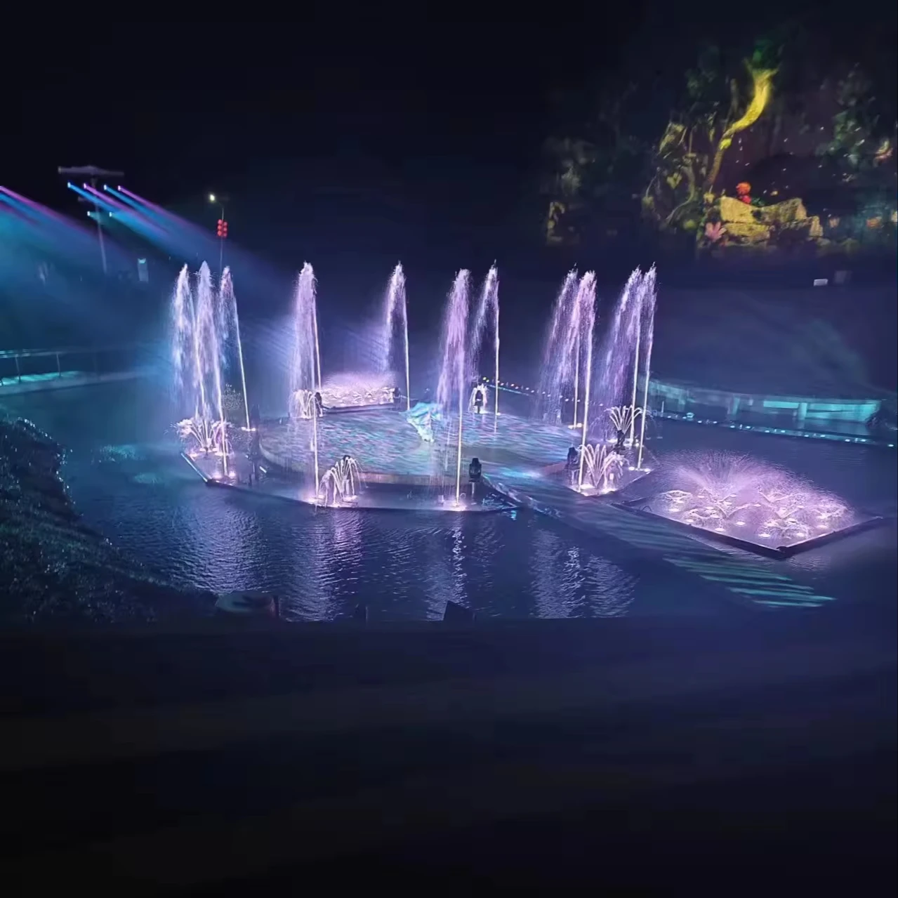 Запрограммированный светодиодный светильник, уличный музыкальный фонтан, шоу с народными культурными представлениями с DMX 512 contral