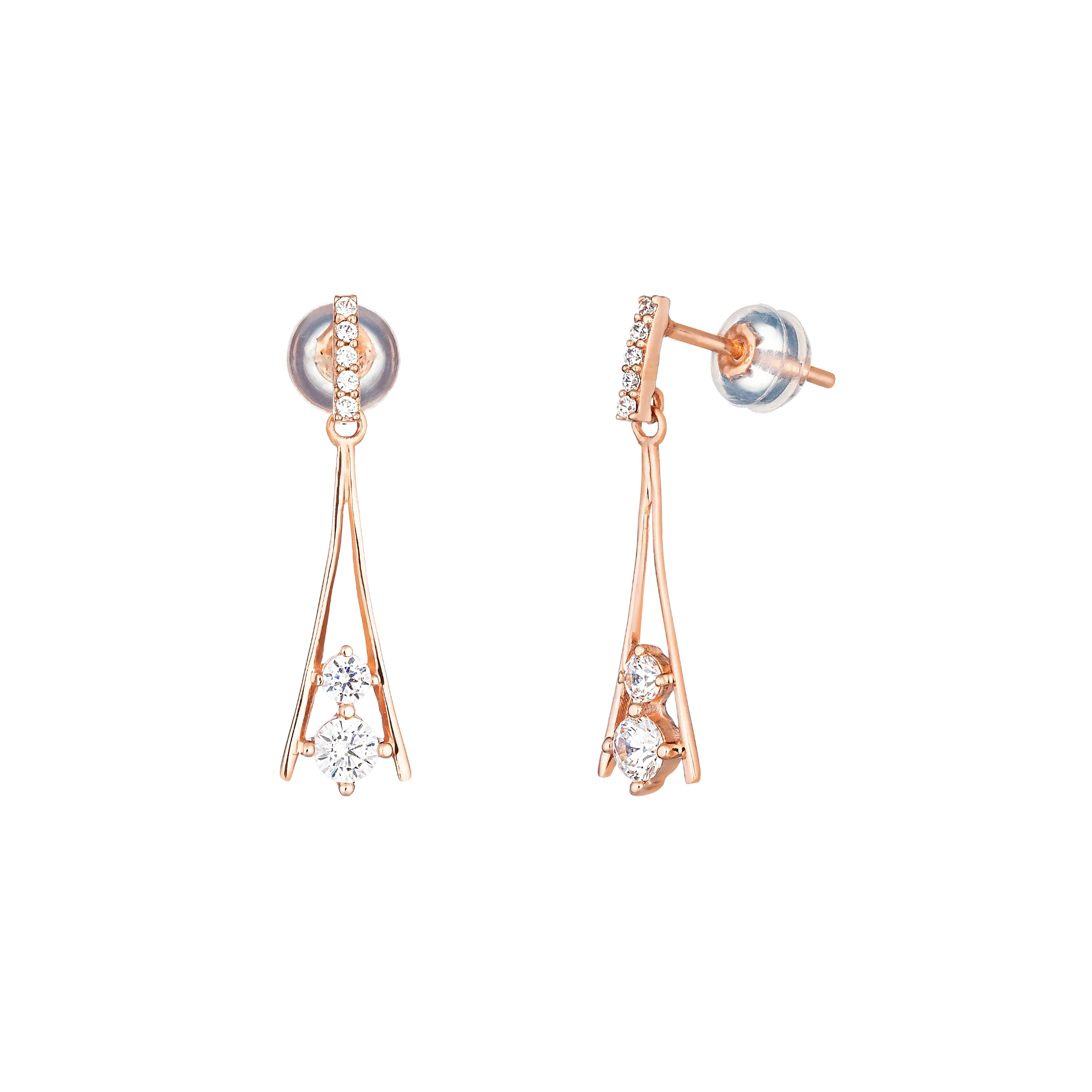 FINE JEWELRY EARRINGS rose gold stud earrings Eiffel jewelry set Huy Thanh Jewelry Wholesale price BTPTB286