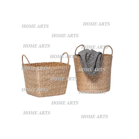 Set Of 2 Round Shape Rattan Storage Basket Superior Quality Different Sizes Rattan Bamboo Basket In Bulk