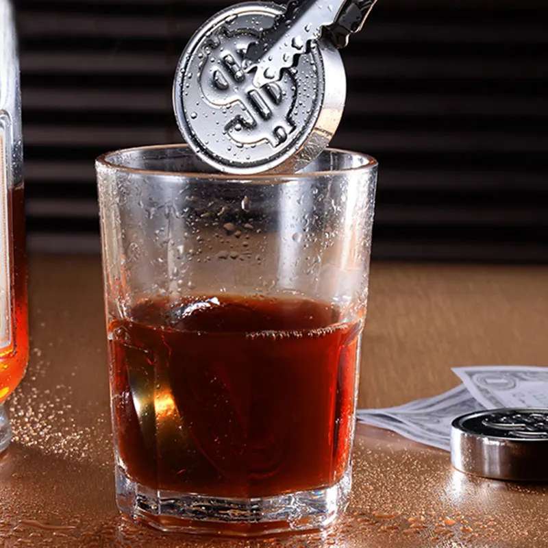 Coin Freezer Round Shape Production Line Stainless Steel Stones Reusable Whiskey Cube Ice