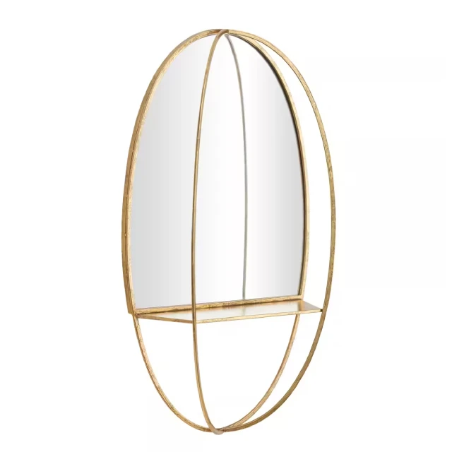 OEM Customized Newly Designed  Gold Metal Glam Wall Mirror For Decorative Home Living Room Decor Gold Metal Wall Mirror